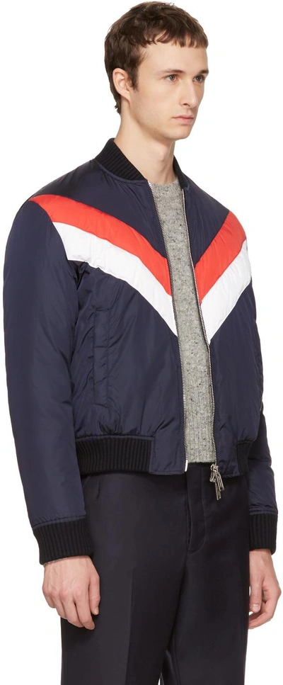 Shop Dsquared2 Navy Canada Hiking Sports Down Jacket In 961 Blue/white/red