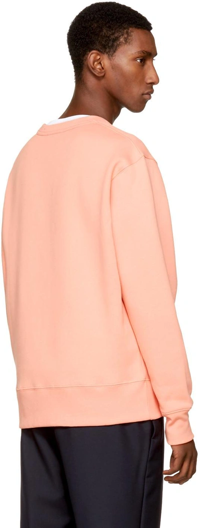 Shop Acne Studios Pink Fairview Face Sweatshirt In Pale Pink