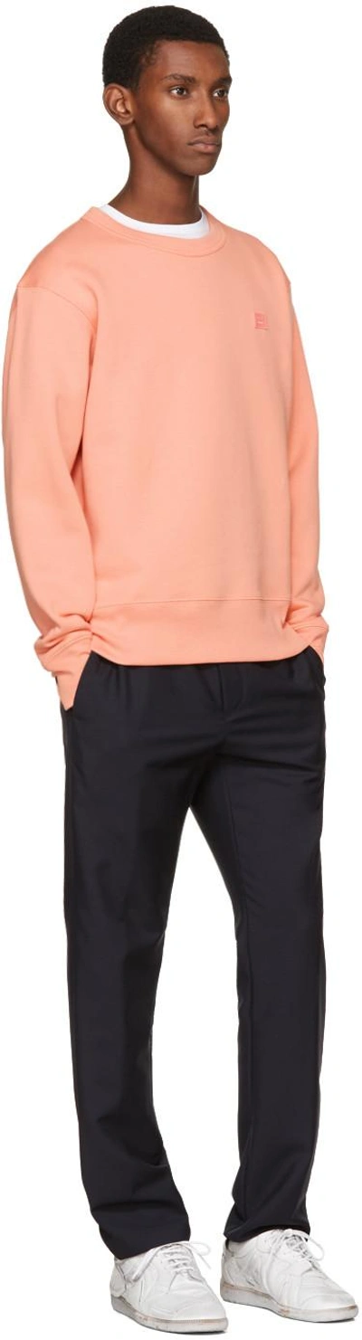 Shop Acne Studios Pink Fairview Face Sweatshirt In Pale Pink