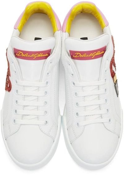 Shop Dolce & Gabbana White Lipstick Sneakers