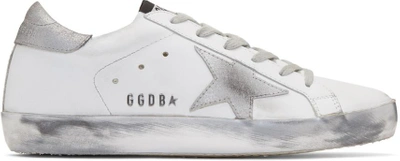 Shop Golden Goose White & Silver Superstar Sneakers