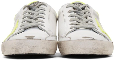 Shop Golden Goose White And Yellow Fluo Superstar Sneakers In White/yellow Fluo