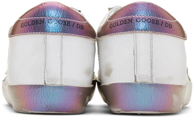 Shop Golden Goose White Iridescent Superstar Sneakers