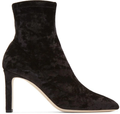 Shop Jimmy Choo Black Velvet Louella Sock Boots