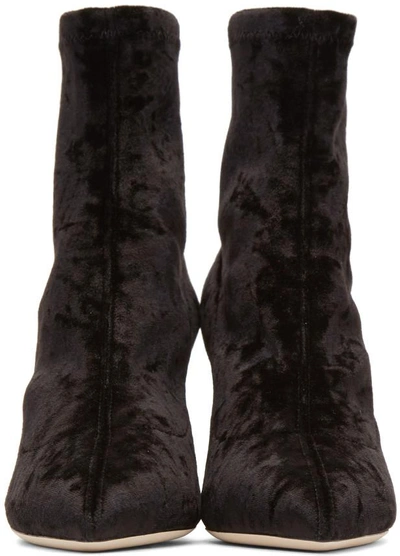 Shop Jimmy Choo Black Velvet Louella Sock Boots