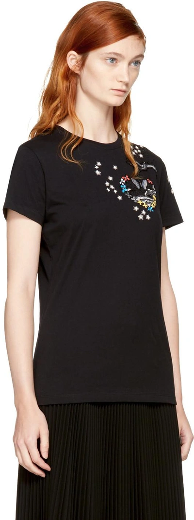 Shop Valentino Black Beaded Tattoo T-shirt