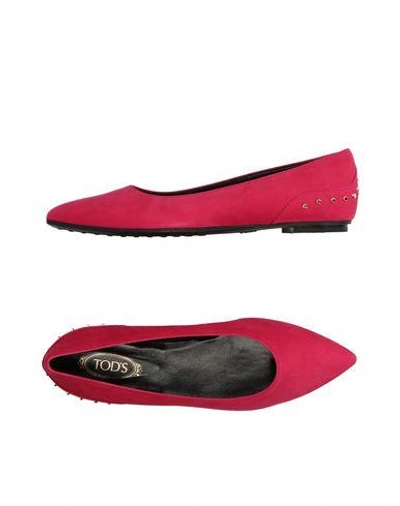 Shop Tod's Ballet Flats In Fuchsia