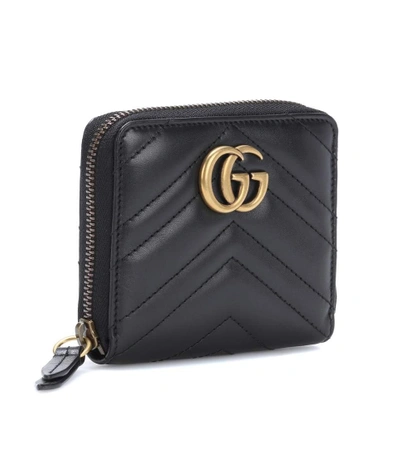 Shop Gucci Gg Marmont Matelassé Leather Wallet In Black