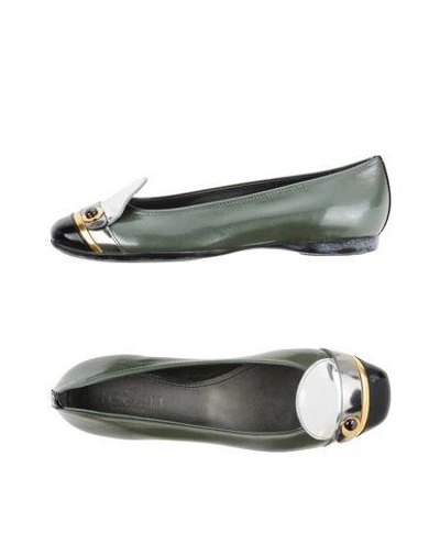Shop Hogan Loafers In Military Green