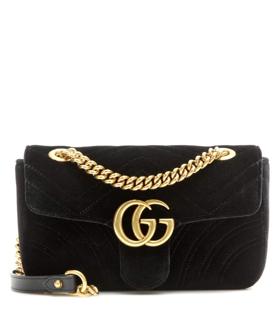 gg marmont mini velvet shoulder bag