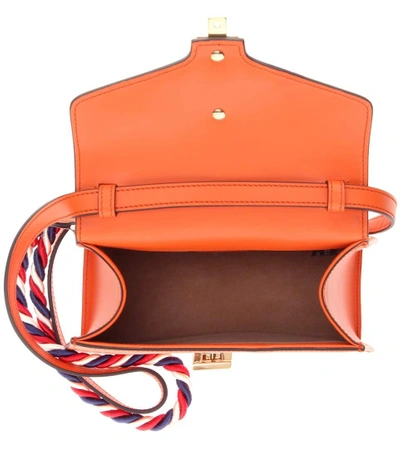 Shop Gucci Sylvie Mini Leather Crossbody Bag In Orange
