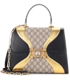 GUCCI LINEAR G FELINE LEATHER TOTE,P00268004