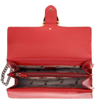 Shop Gucci Dionysus Small Leather Shoulder Bag In Red
