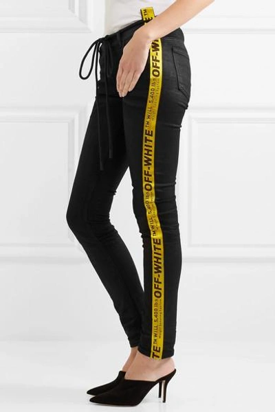 Shop Off-white Strap Coated Mid-rise Skinny Jeans