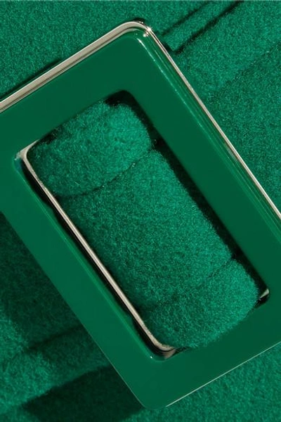 Shop Prada Double-breasted Wool-felt Peacoat In Emerald
