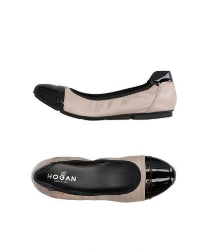 Shop Hogan Ballet Flats In Dove Grey