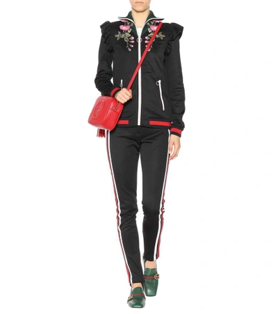 Shop Gucci Jersey Stirrup Trousers In Black