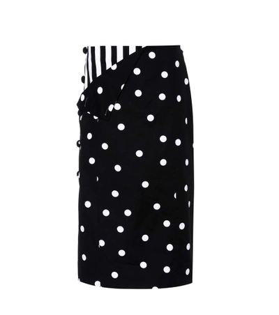 Monse Striped Dot Combo Pencil Skirt, Black/white In Llack