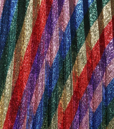 Shop Gucci Striped Silk-blend Lamé Skirt In Multicoloured