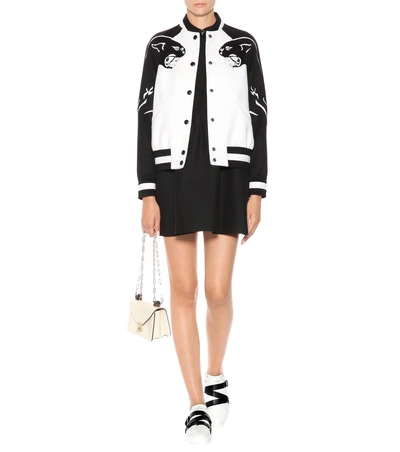 Shop Valentino Wool And Cashmere Varsity Jacket In Eero