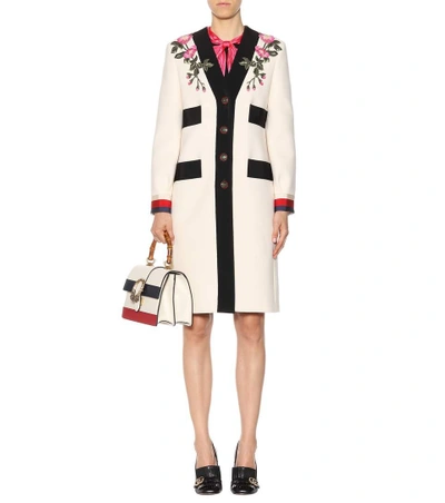 Embroidered wool coat