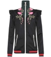 Gucci Technical Jersey Zip-up Jacket, Black In Black-multicolor