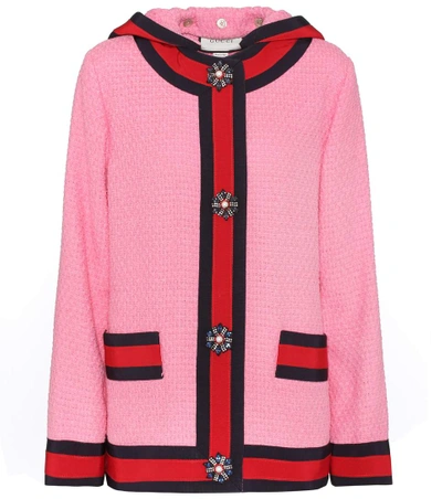 Gucci Cotton-blend Twill Hoodie In Pink