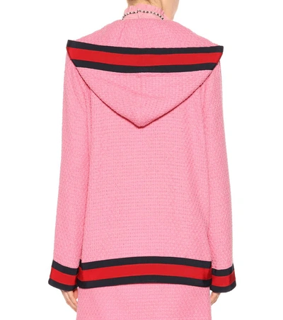 Shop Gucci Cotton-blend Twill Hoodie In Pink