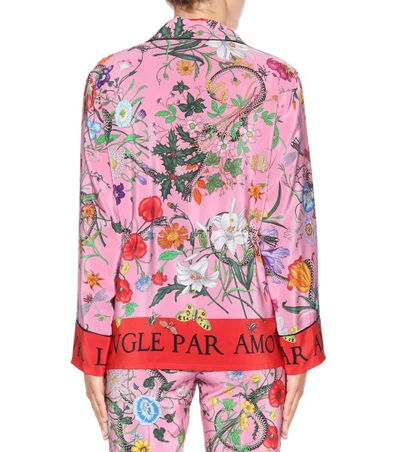 Shop Gucci Printed Silk Shirt In Multicoloured