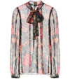 DOLCE & GABBANA PRINTED SILK PUSSY-BOW BLOUSE,P00275375-8