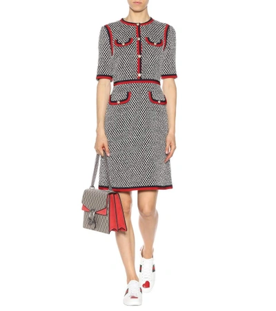 Shop Gucci Cotton-blend Twill Dress In Multicoloured
