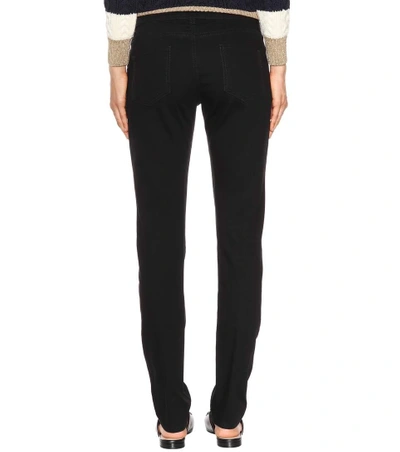 Shop Gucci Appliquéd Skinny Jeans In Black