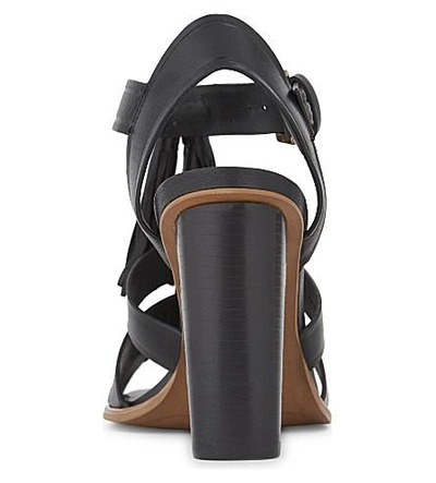 Shop Whistles Maida Leather Tassel Heeled Sandals In Black