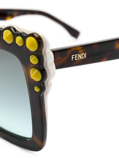 Shop Fendi Can Eye Sunglasses In Brown