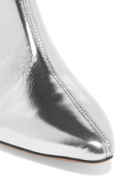 Shop Isabel Marant Dawell Metallic Leather Ankle Boots In Silver