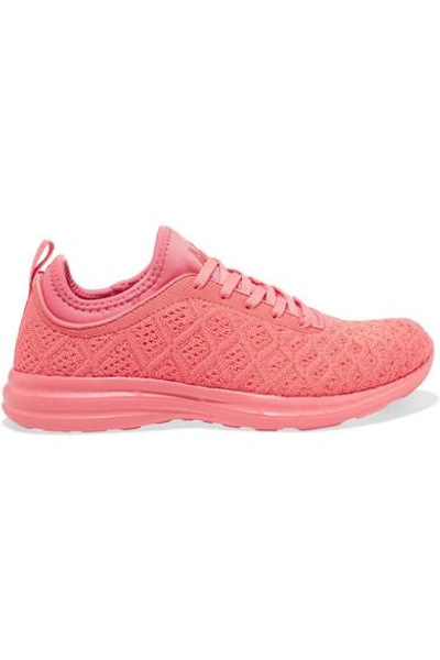 Shop Apl Athletic Propulsion Labs Techloom Phantom 3d Mesh Sneakers In Coral