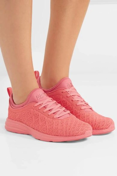 Shop Apl Athletic Propulsion Labs Techloom Phantom 3d Mesh Sneakers In Coral