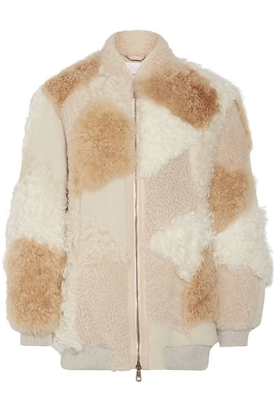 Shop Chloé Oversized Leather-trimmed Shearling And Alpaca Coat