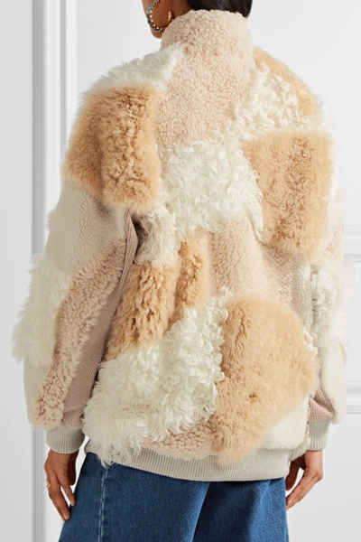 Shop Chloé Oversized Leather-trimmed Shearling And Alpaca Coat