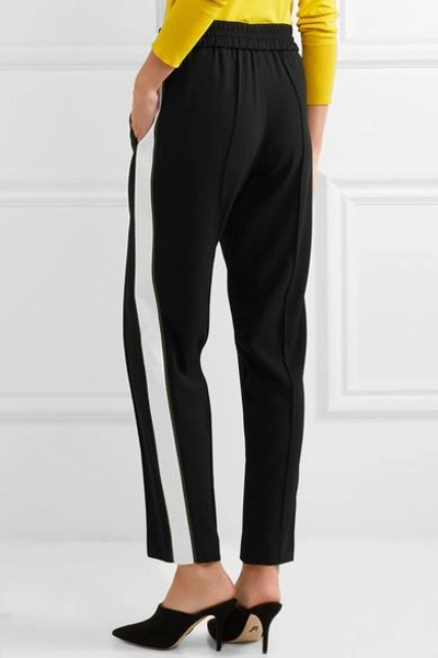 Shop Kenzo Striped Crepe Track Pants In Black