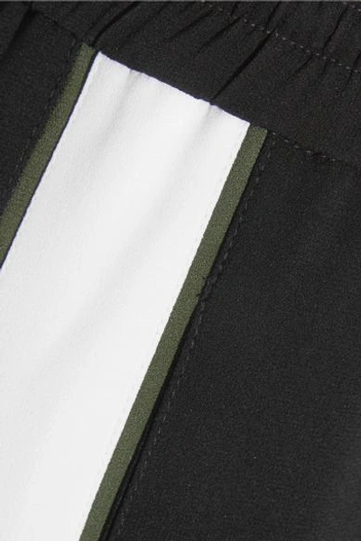 Shop Kenzo Striped Crepe Track Pants In Black