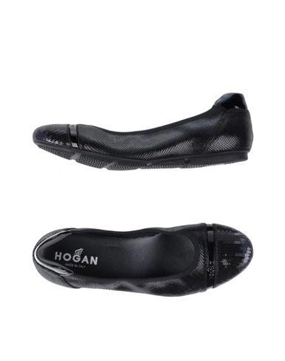 Shop Hogan Ballet Flats In Black