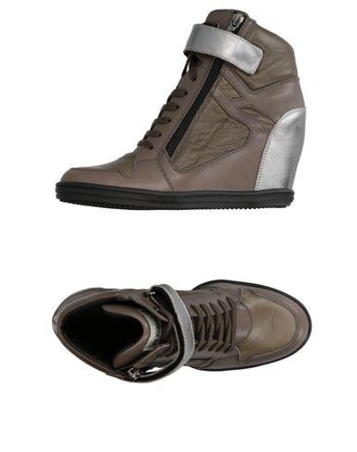 Shop Hogan Rebel Sneakers In Dove Grey