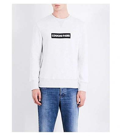 Shop Ami Alexandre Mattiussi Coucou Paris Cotton Sweatshirt In Grey