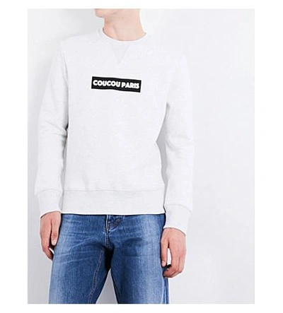 Shop Ami Alexandre Mattiussi Coucou Paris Cotton Sweatshirt In Grey
