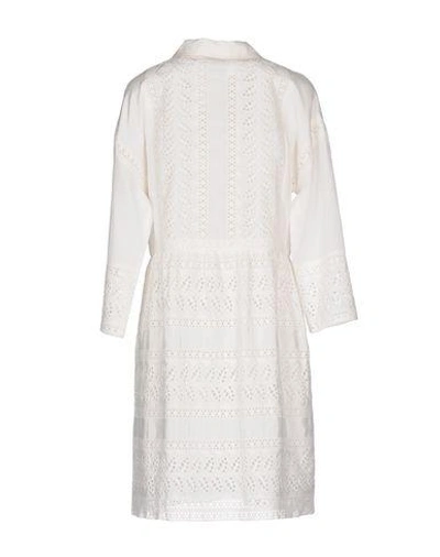 Shop Paul & Joe Woman Short Dress Ivory Size 10 Silk, Cotton In White