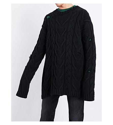 navy and white striped jumper