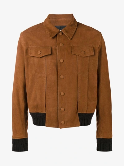 Shop Saint Laurent Jean Cognac Jacket In Brown