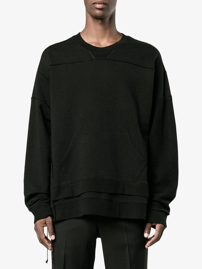 Shop Maison Margiela Deconstructed Seam Sweatshirt In Black