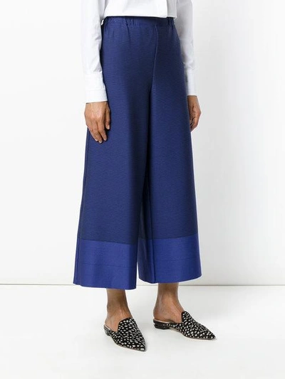 Shop Issey Miyake Striped Culottes - Blue